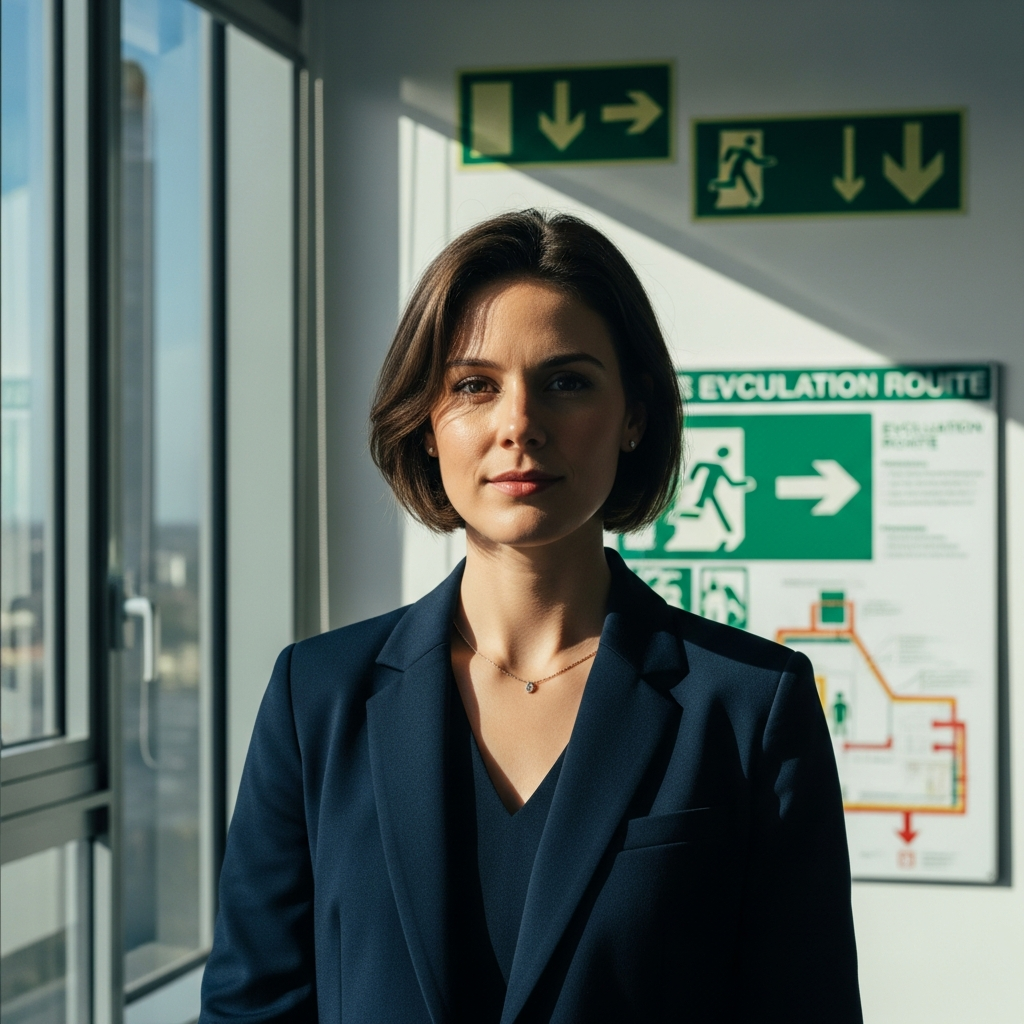 Sophie Martin, experte en signalétique de sécurité et formation évacuation